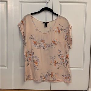 H&M pink printed floral top